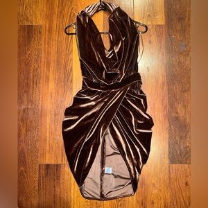 Fashion Nova Velvet Halter Mini Dress